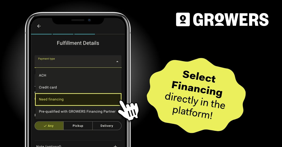 Get Access To Competitive Financing Programs and Rates on The GROWERS App
